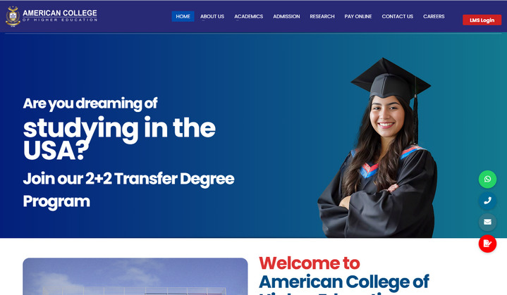 American College WordPress Education Site